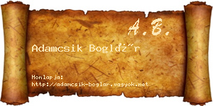 Adamcsik Boglár névjegykártya